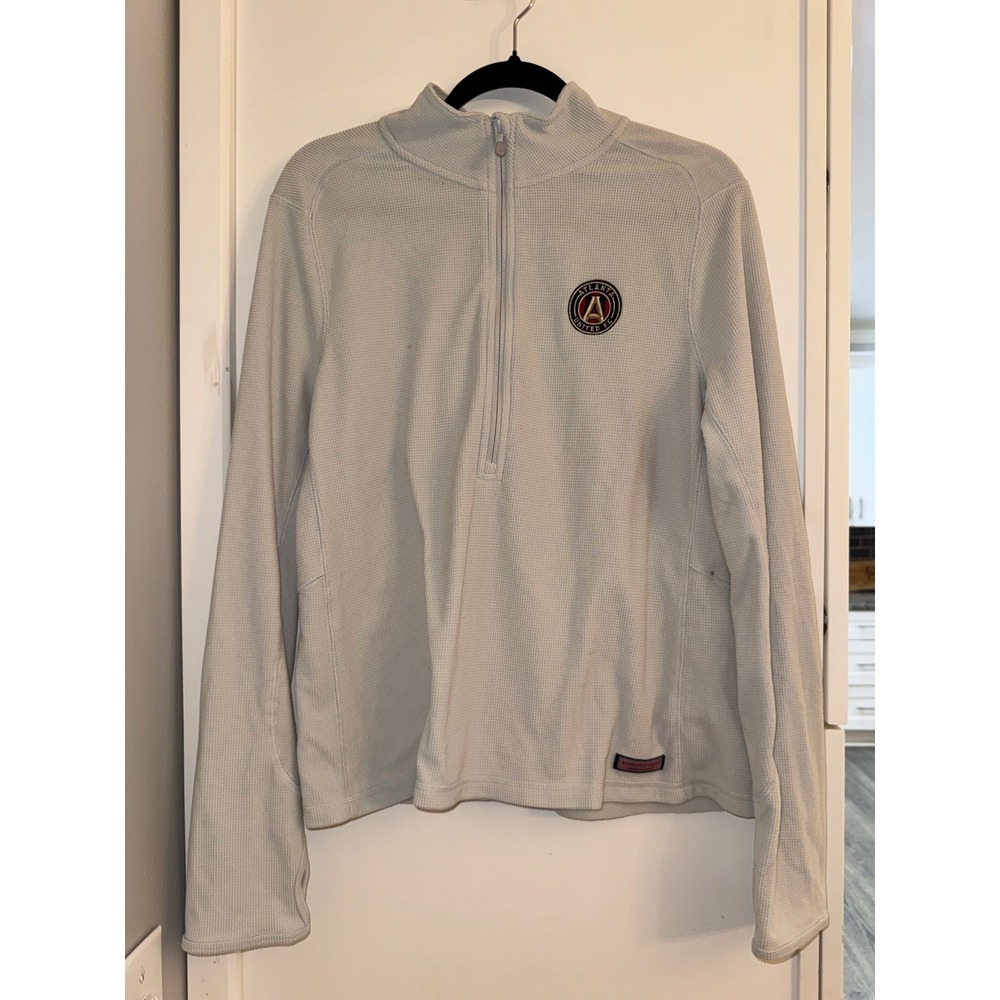 Vineyard Vines Atlanta United FC Grey Waffle Knit Quarter Zip Pullover XL